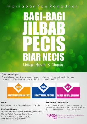 Pembagian Pecis dan Jilbab untuk Yatim dan Dhuafa
