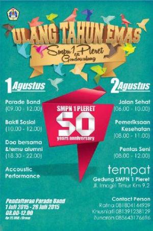 Parade Band 50 tahun SMPN 1 Pleret