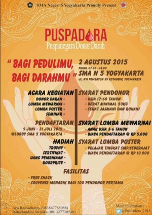 PUSPADORA (Puspanegara Donor Darah) di SMA N 5 Yogyakarta