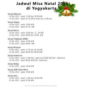 Jadwal Misa Natal Yogyakarta 2015 