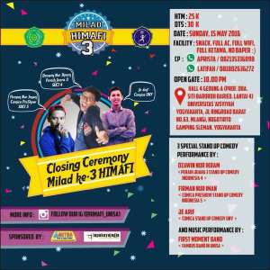 closing ceremony milad 3 himafi di Kampus UNISA Yogya 