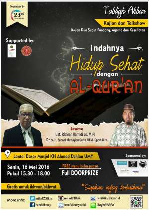 TABLIGH AKBAR, Indahnya Hidup Sehat dgn Al-Qur'an