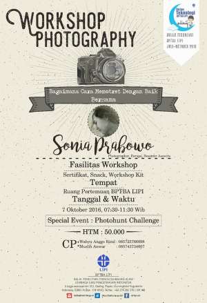 Workshop Photography Bersama Sonia Prabowo | 07 Oktober 2016