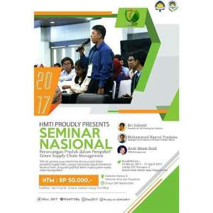 Seminar Nasional "perancangan Produk Dalam Prespektif Green Supply Management "