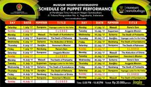 Schedule Of Puppet Show At Sonobudoyo July 2017