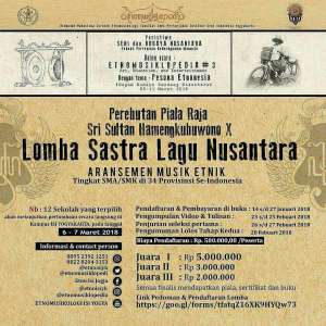 Lomba Sastra Lagu Nusantara Tingkat SMA/SMK se-Indonesia