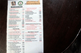 Harga makanan di Warkop Semesta