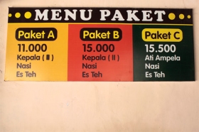 Salah satu menu