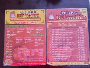 Gudeg Bu Tatik_Daftar Menu