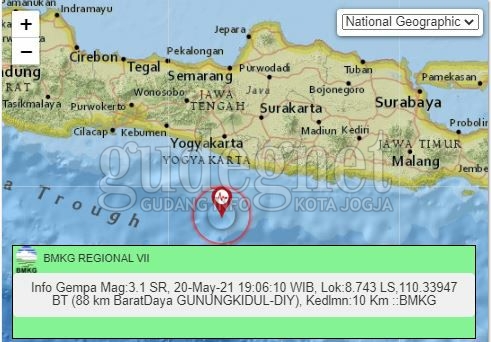 Gunungkidul Dua Kali Dilanda Gempa Hari Ini