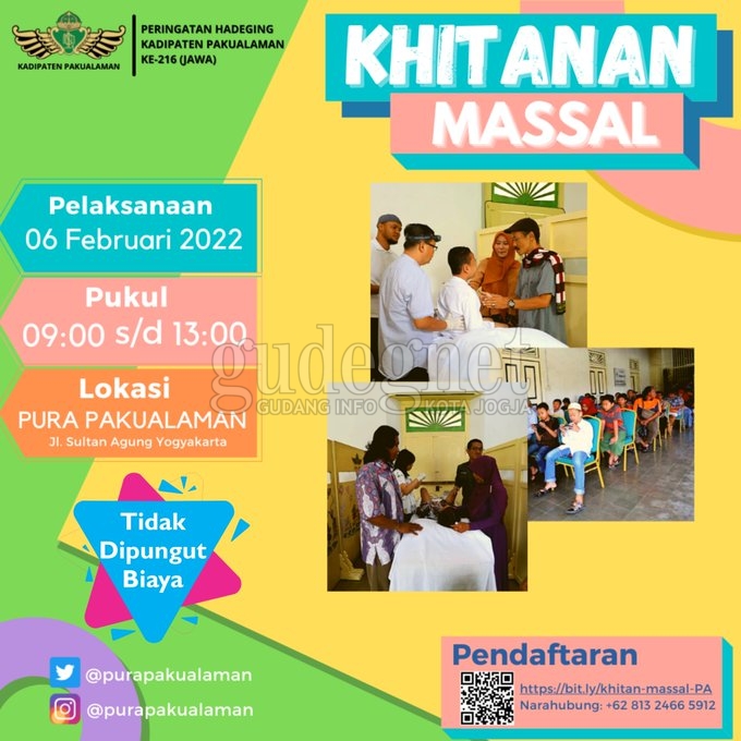 Pura Pakualaman Gelar Sunatan Masal, Ini Link Daftarnya
