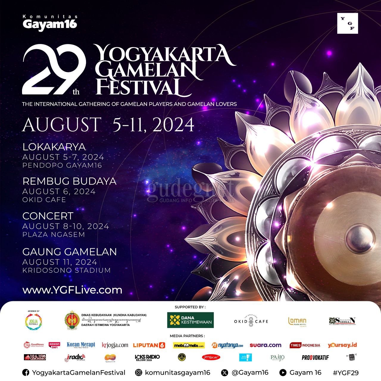 Yogyakarta Gamelan Festival 2024 Angkat Tema “Piweling”